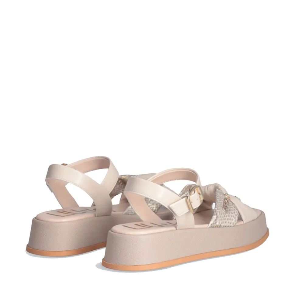 Sandali Platform LIU JO You 751 stampa Pitone Beige con Pietre Gioiello