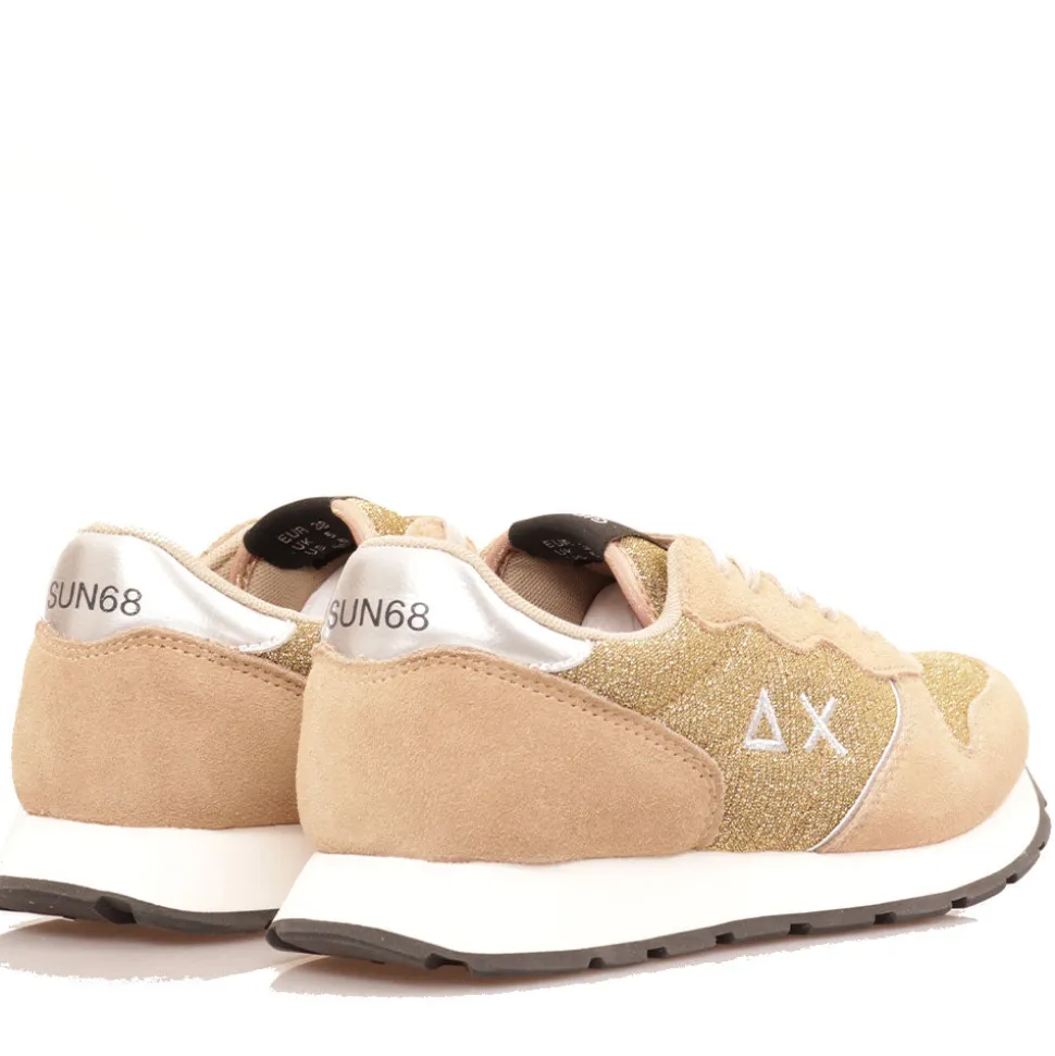 Scarpe Bambina Sun68 Sneakers Girl's Ally Glitter Textile Teen Colore Oro - Z44404T