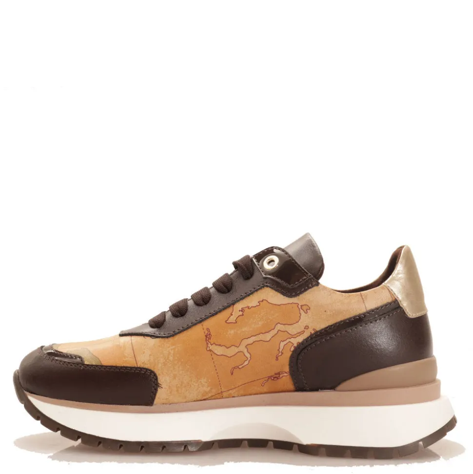 Scarpe Donna 1A Classe Alviero Martini Sneakers linea Geo Golden Flash stampa Geo Classic e Monogram 0732