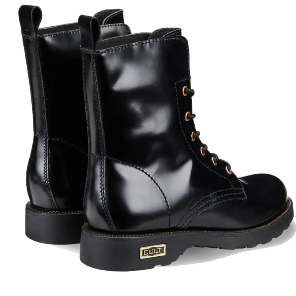 Scarpe Donna CULT Anfibi Zeppelin 472 in Pelle Nera
