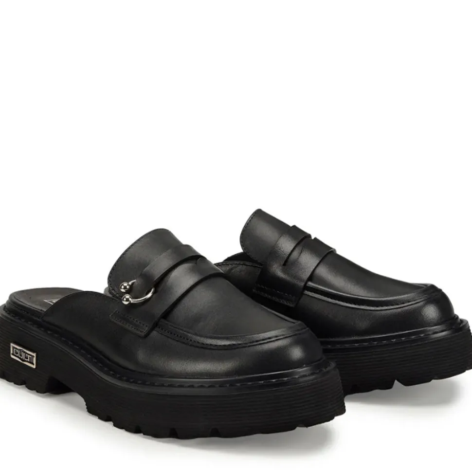 Scarpe Donna CULT Slash 4214 Sabot in Pelle Nera