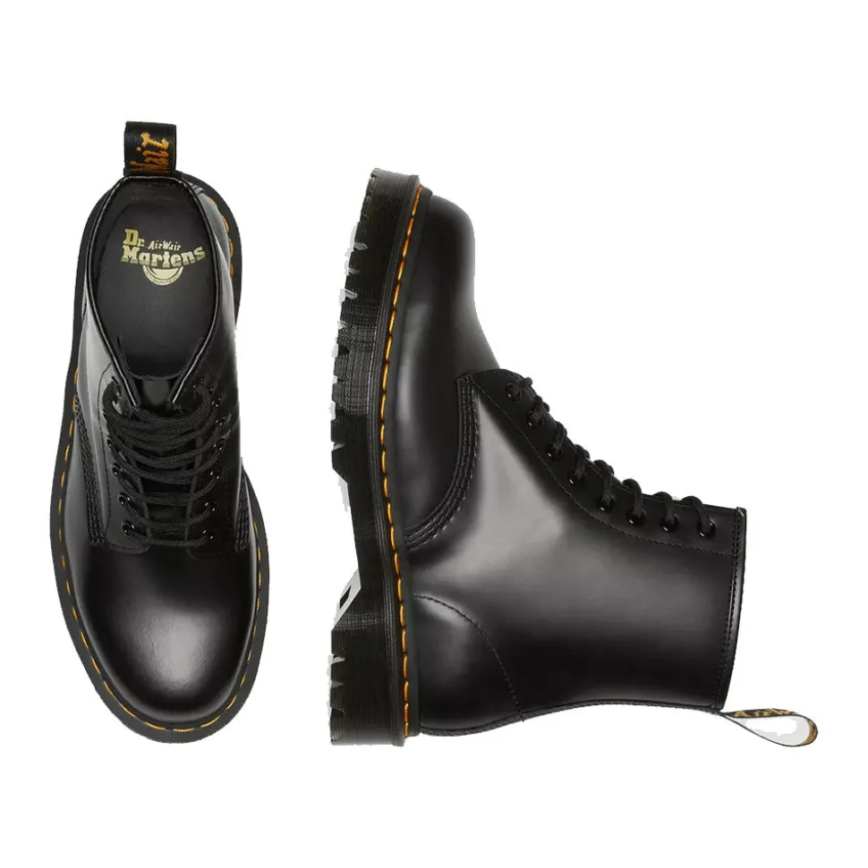 Scarpe Donna DR. MARTENS Stivali Platform linea 1460 BEX in Pelle Nera