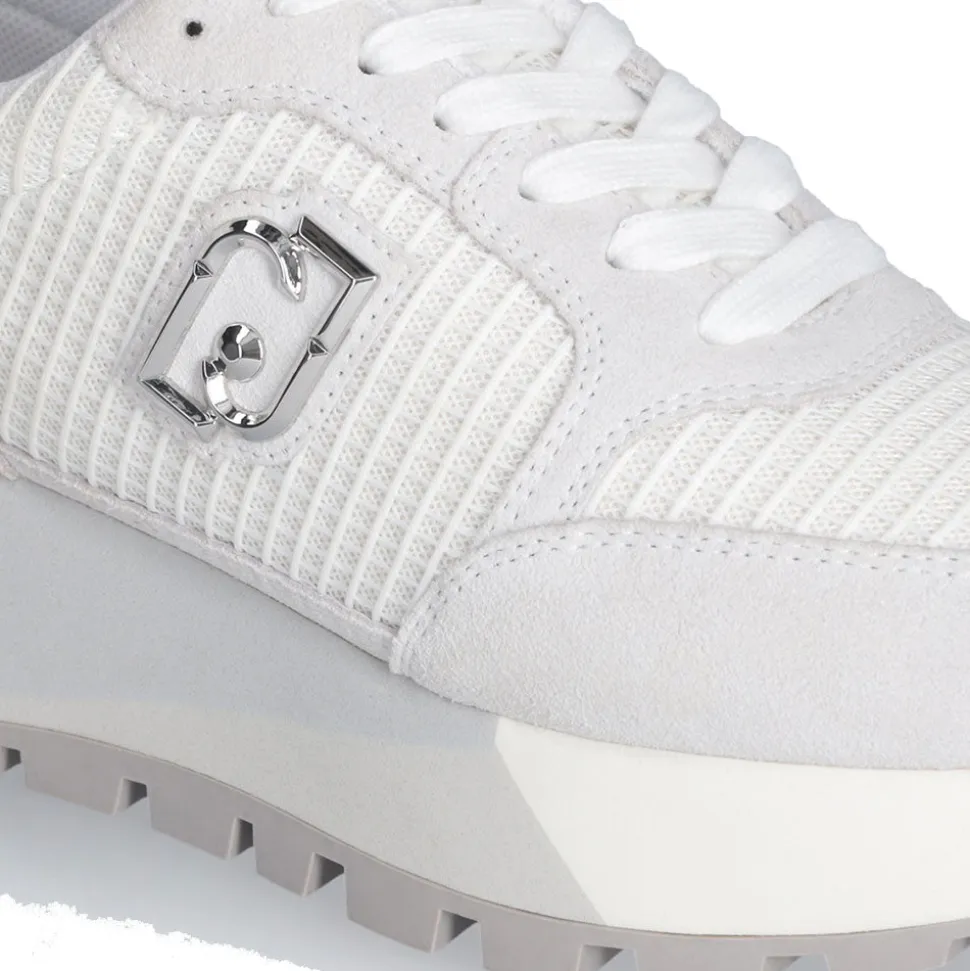 Scarpe Donna LIU JO Amazing 25 Sneakers Platform in Suede e Mesh Bianco