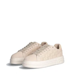 Scarpe Donna LIU JO Cleo 12 Sneakers in Suede Beige con Logo Monogram in Paillettes
