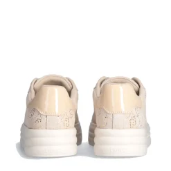 Scarpe Donna LIU JO Cleo 12 Sneakers in Suede Beige con Logo Monogram in Paillettes