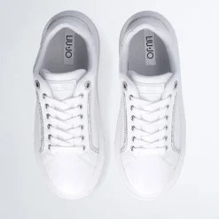 Scarpe Donna LIU JO Kylie 31 Sneakers Platform in Pelle Bianca con Profili in Strass