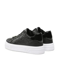 Scarpe Donna LIU JO Sneakers Cleo 20 in Pelle Nera con Logo Embossed