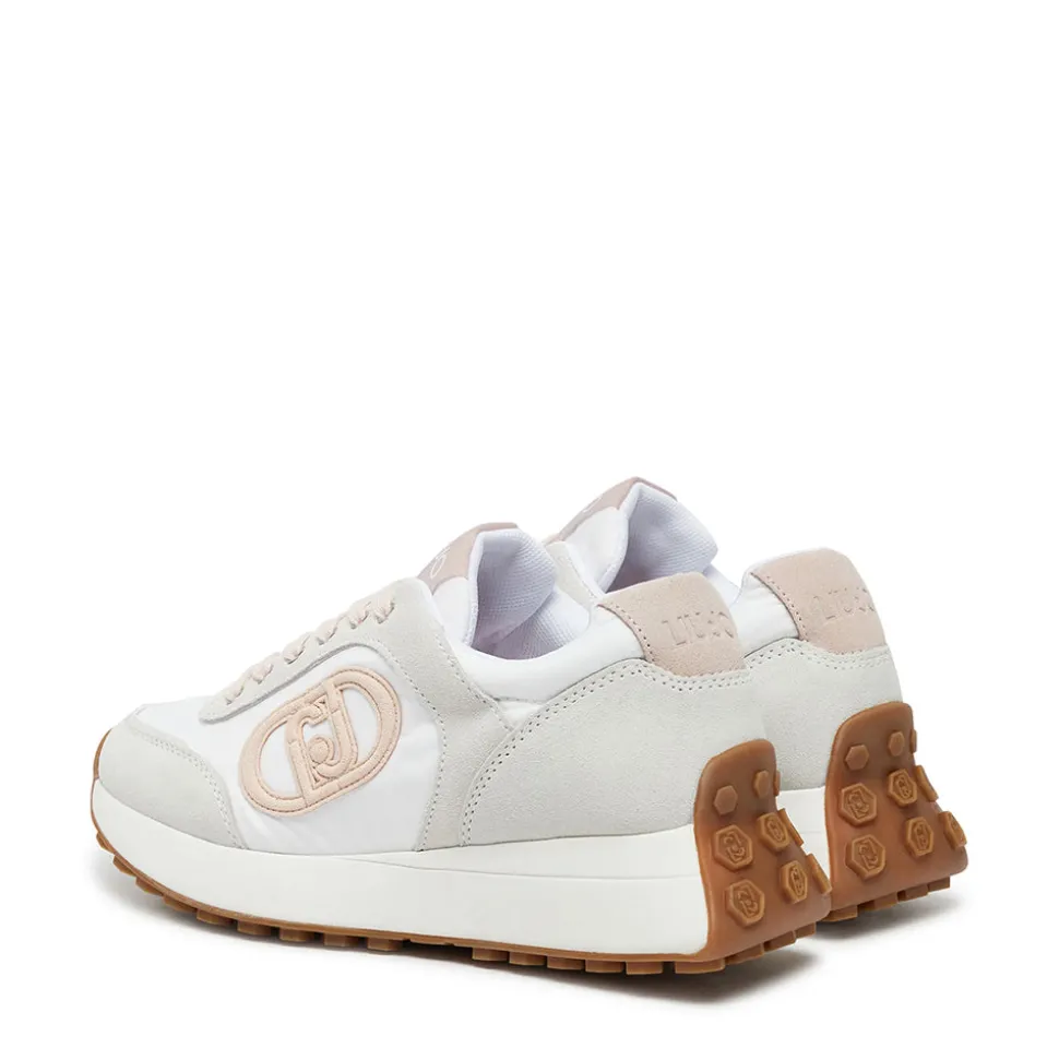Scarpe Donna LIU JO Sneakers Running Lolo 17 in Suede e Nylon White e Pink