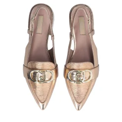 Scarpe Donna LIU JO Viola 09 Slingback Metallizzata con Logo color Oro Rosa