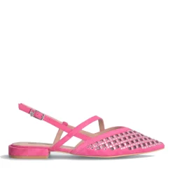 Scarpe Donna LIU JO Viola 08 Slingback in Suede Rosa con Strass