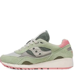 Scarpe Donna Saucony Sneakers Shadow 6000 in Pelle e Tessuto Colore Green - Ivory