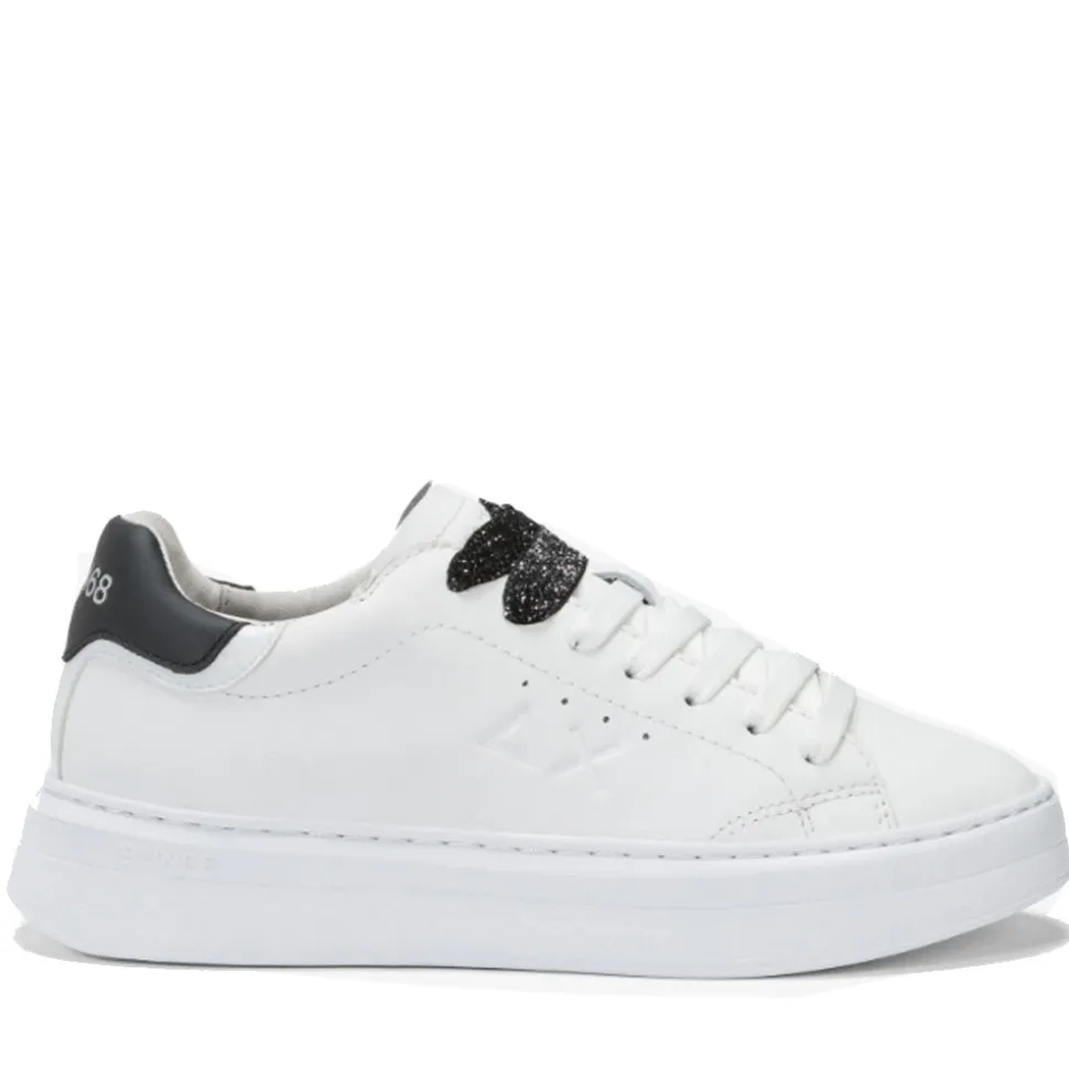 Scarpe Donna Sun68 Sneakers Grace Leather Colore Bianco - Nero - Z35226