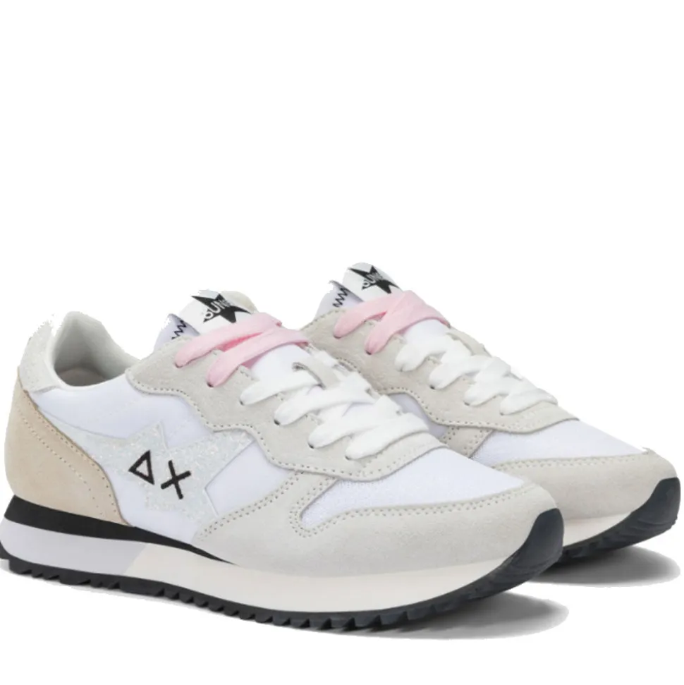 Scarpe Donna Sun68 Sneakers Stargirl Glitter Logo Colore Bianco - Z35212