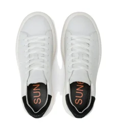 Scarpe Uomo Sun68 Sneakers Big Boy in Pelle Bianco e Nero - Z44144
