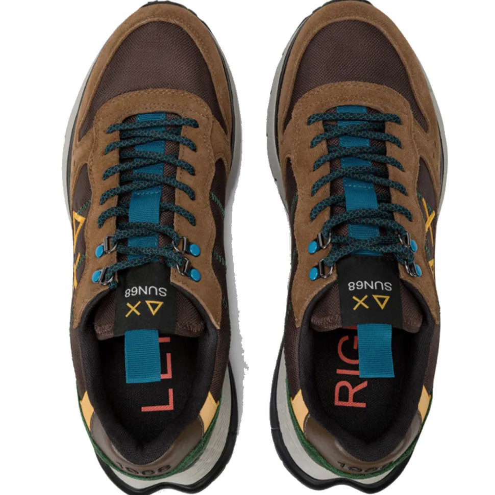 Scarpe Uomo Sun68 Sneakers Fire and Camping Colore Marrone - Z44128