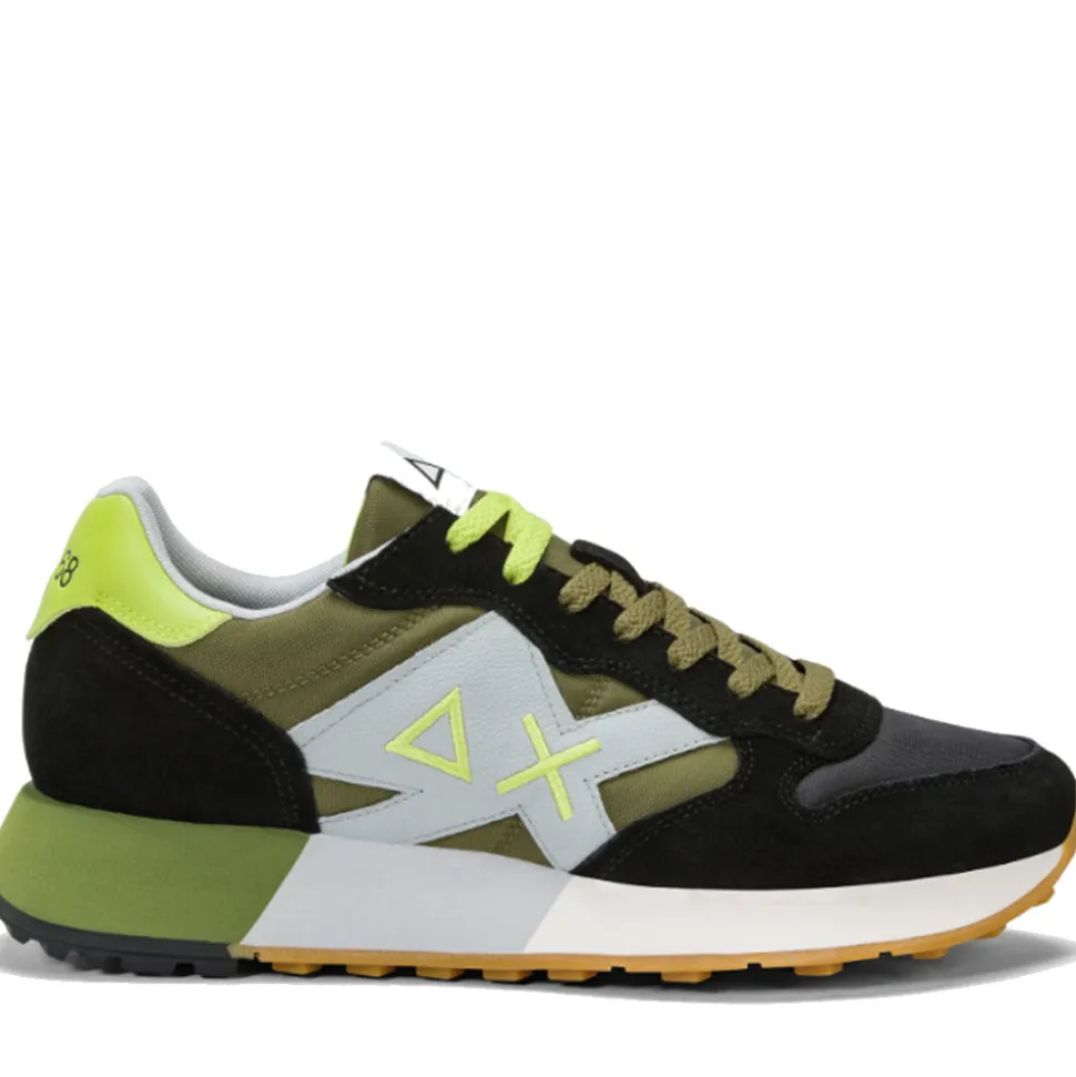 Scarpe Uomo Sun68 Sneakers Jaki 2.0 Bicolor Nero - Militare