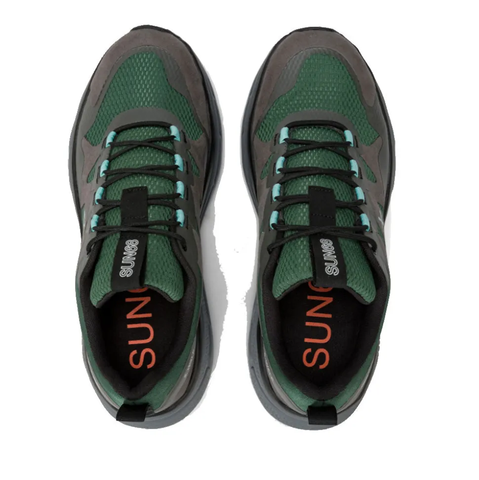 Scarpe Uomo Sun68 Sneakers Jupiter Sporty Colore Verde Scuro - Z44141