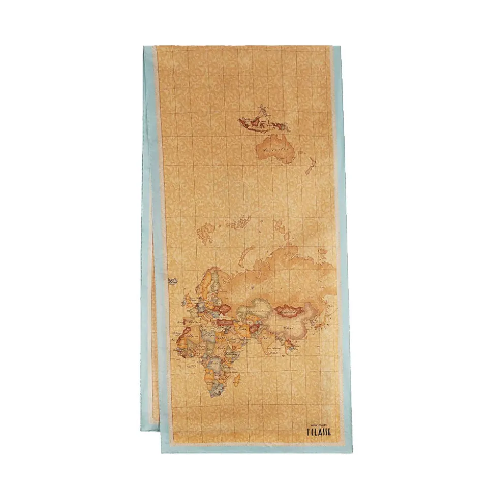 Sciarpa 45 x 180 cm 1A Classe Alviero Martini in Seta stampa Geo Classic e Azzurro Artico 3248