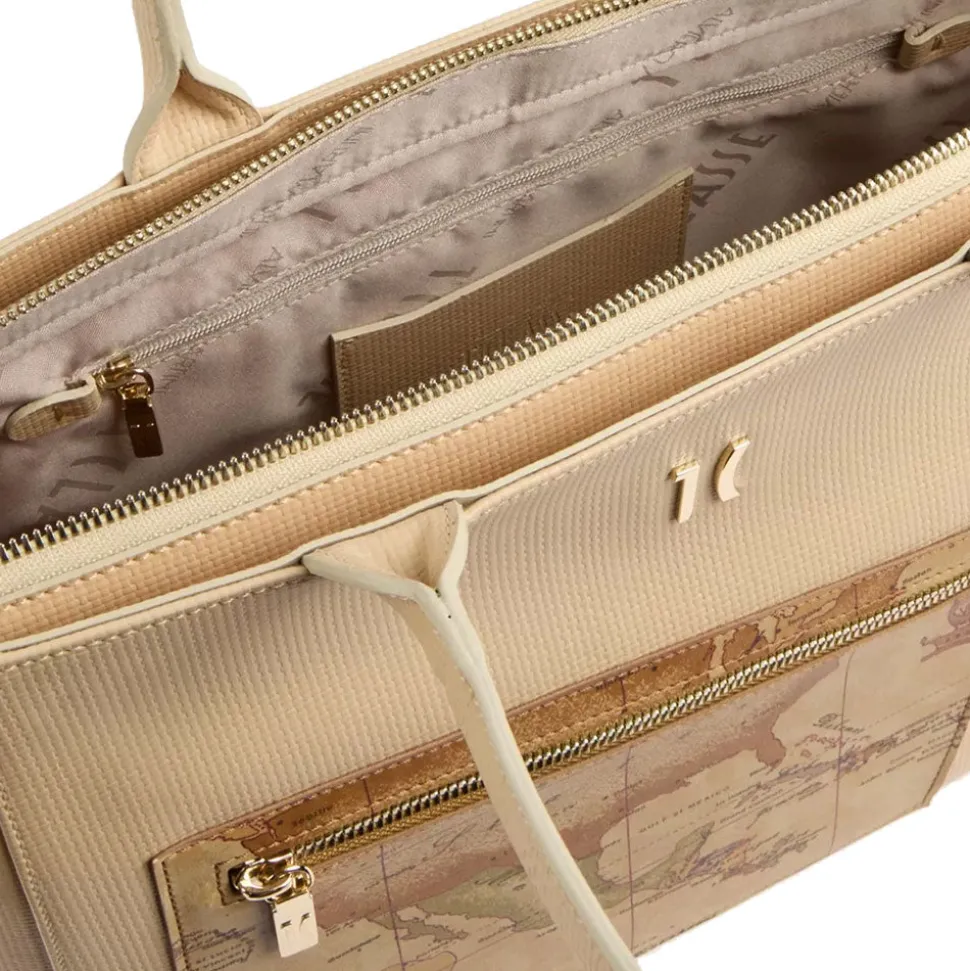 Shopping Bag 1A Classe Alviero Martini linea Geo Pagoda Beige LC72