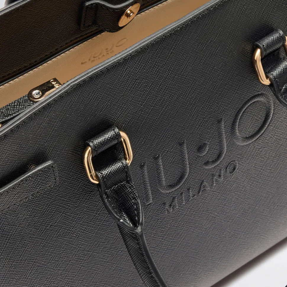 Shopping Bag a Mano LIU JO con Logo in Rilievo colore Nero