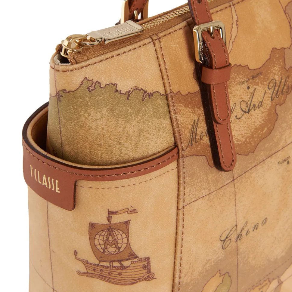Shopping Bag Media con Tasche Laterali 1A Classe Alviero Martini linea Geo Classic E009