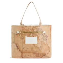 Shopping Bag Reversibile 1A Classe Alviero Martini linea Reverse Soft Bianco e Geo Classic LC98
