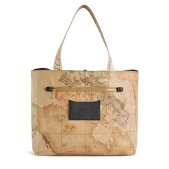 Shopping Bag Reversibile 1A Classe Alviero Martini linea Reverse Soft Nera e Geo Classic LC98
