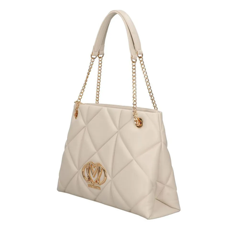 Shopping Bag Trapuntata LOVE MOSCHINO linea Embossed Avorio