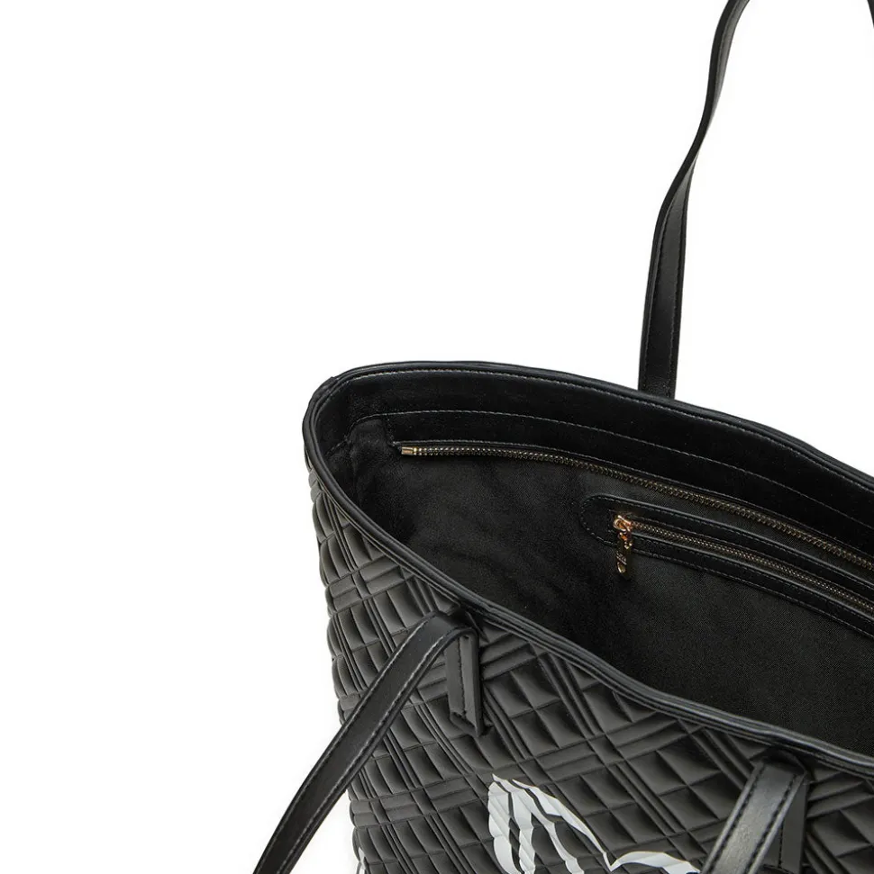 Shopping Bag Trapuntata LOVE MOSCHINO linea Logo Quilt Nero