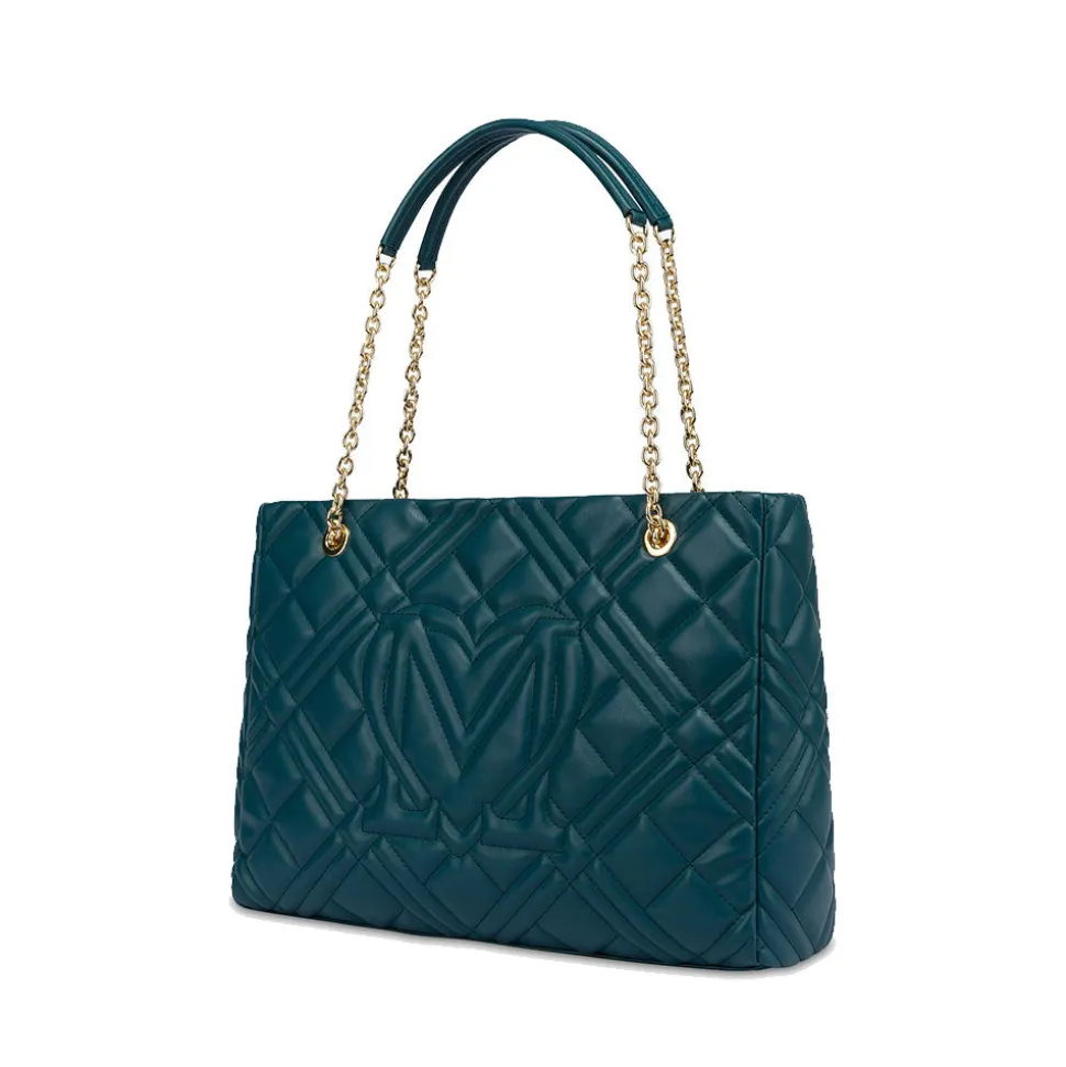 Shopping Bag Trapuntata LOVE MOSCHINO linea Quilted color Smeraldo