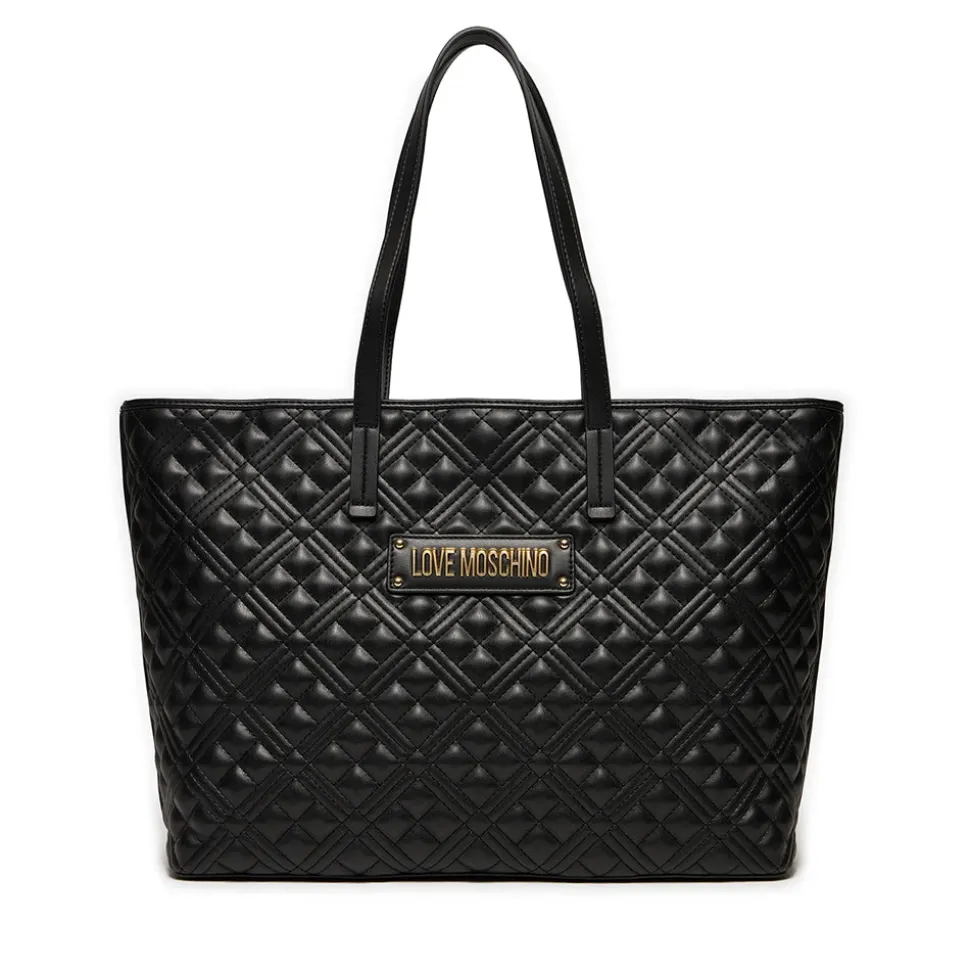 Shopping Bag Trapuntata LOVE MOSCHINO linea Lettering Logo colore Nero