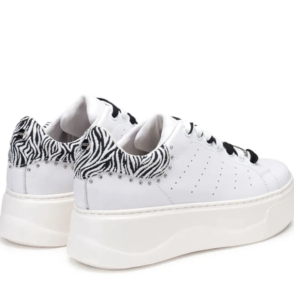 Sneakers Donna CULT Perry 4418 in Pelle Colore White - Zebra
