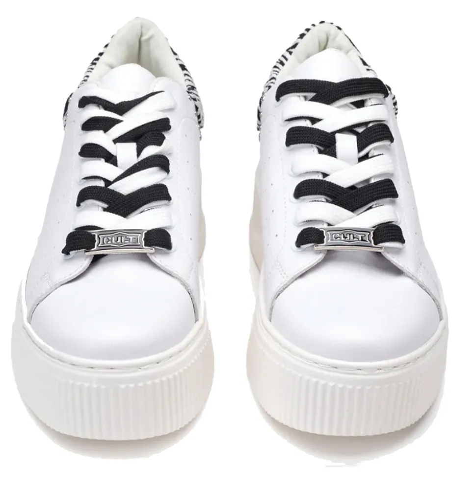 Sneakers Donna CULT Perry 4418 in Pelle Colore White - Zebra