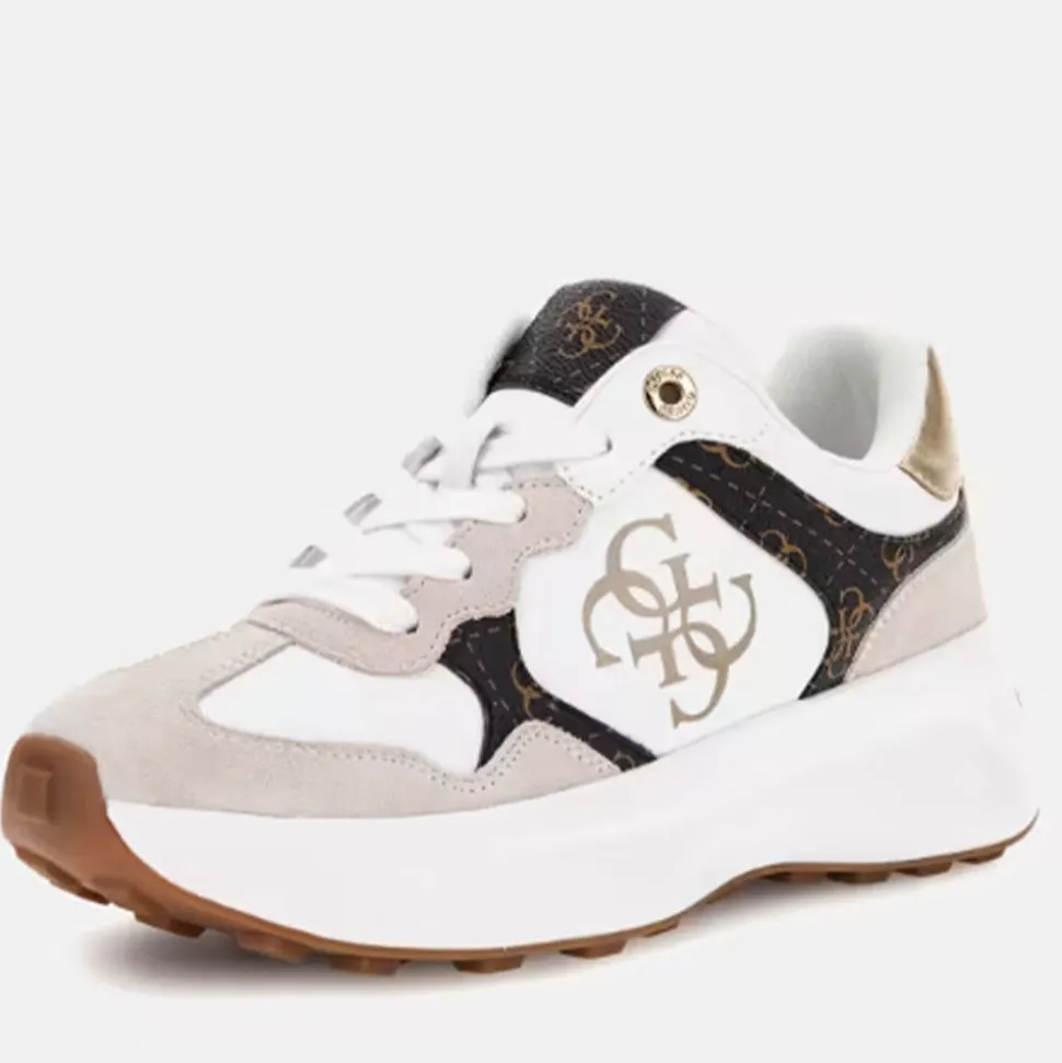 Sneakers Donna GUESS Colore White - Brown Linea Luckei