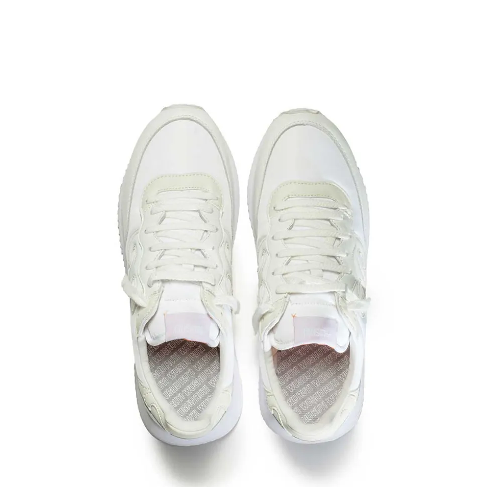 Sneakers Donna WUSHU RUYI Master M551 in Pelle e Nylon Blanc de Blanc
