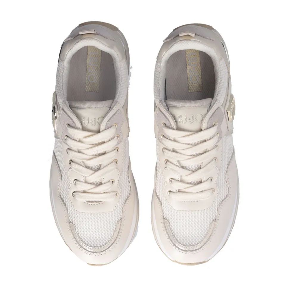 Sneakers Platform Donna LIU JO Maxi Wonder 01 in Pelle e Mesh Ivory