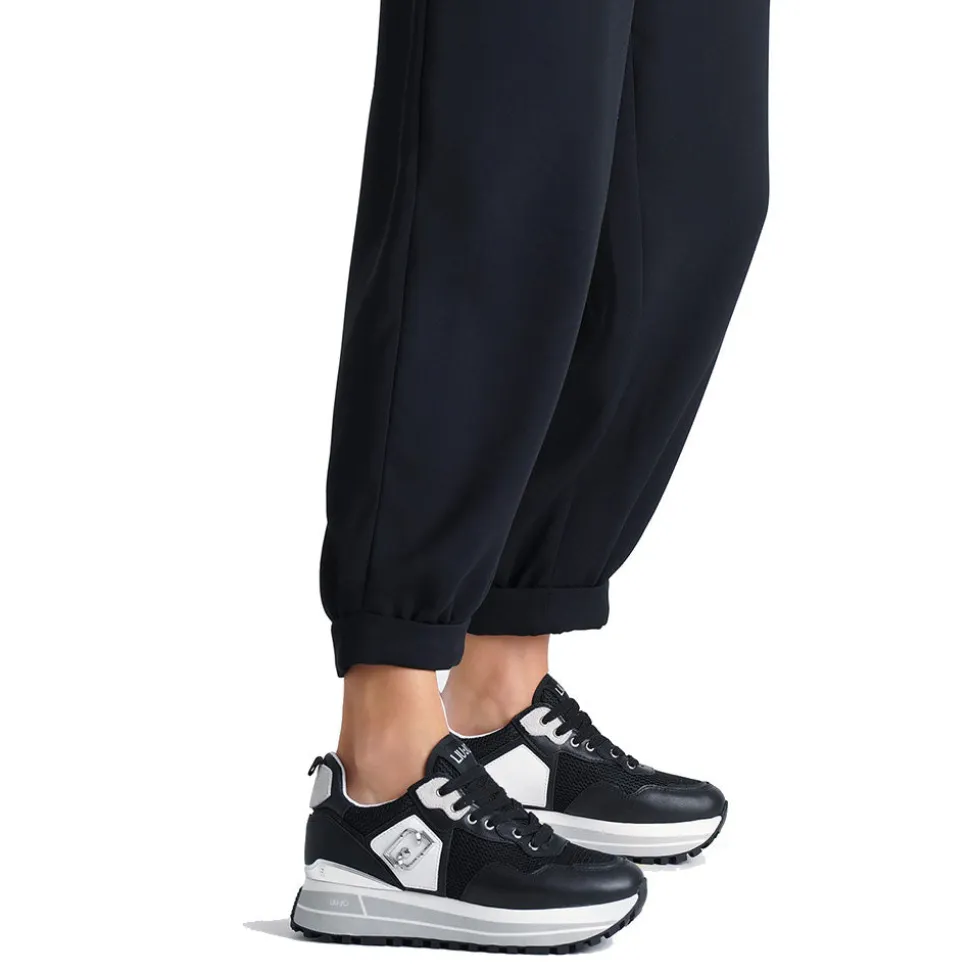 Sneakers Platform Donna LIU JO Maxi Wonder 01 in Pelle e Mesh Black