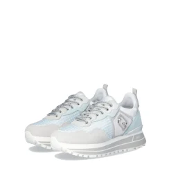 Sneakers Platform Donna LIU JO Maxi Wonder 73 in Suede e Mesh Purity e Water