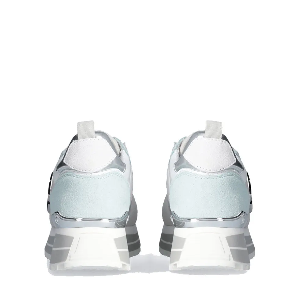 Sneakers Platform Donna LIU JO Maxi Wonder 73 in Suede e Mesh Purity e Water