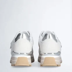 Sneakers Platform Donna LIU JO Maxi Wonder 73 in Suede e Ricamo Floreale Off White