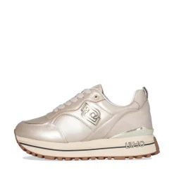 Sneakers Platform Donna LIU JO Maxi Wonder 73 in Pelle Laminata Avorio