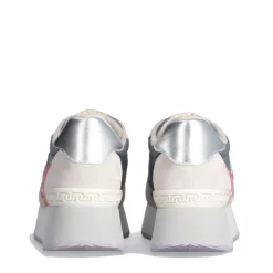 Sneakers Platform Donna LIU JO Dreamy 03 in Suede Nylon e Glitter colore Sand Grey Fuxia Orange