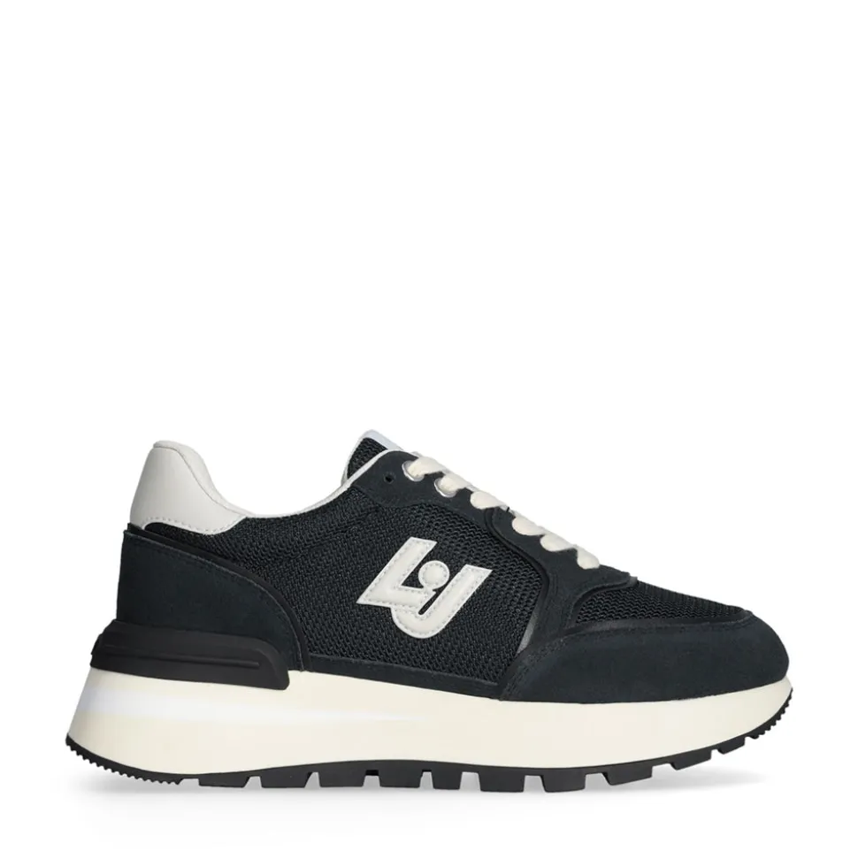Sneakers Platform LIU JO Amazing 25 in Suede e Brighty Mesh Off Black