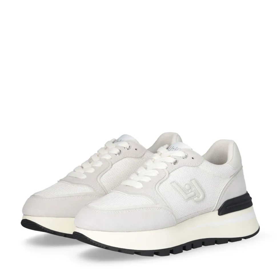 Sneakers Platform LIU JO Amazing 25 in Suede e Brighty Mesh Off White