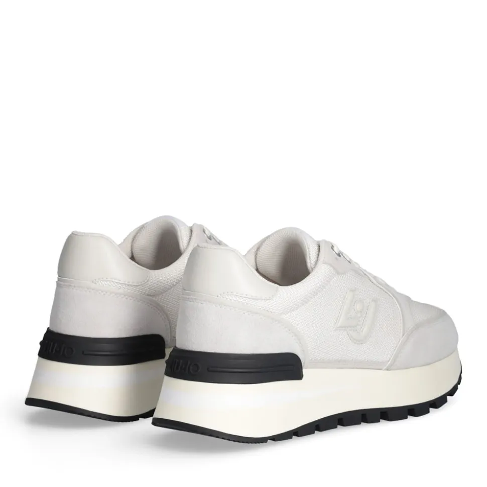 Sneakers Platform LIU JO Amazing 25 in Suede e Brighty Mesh Off White