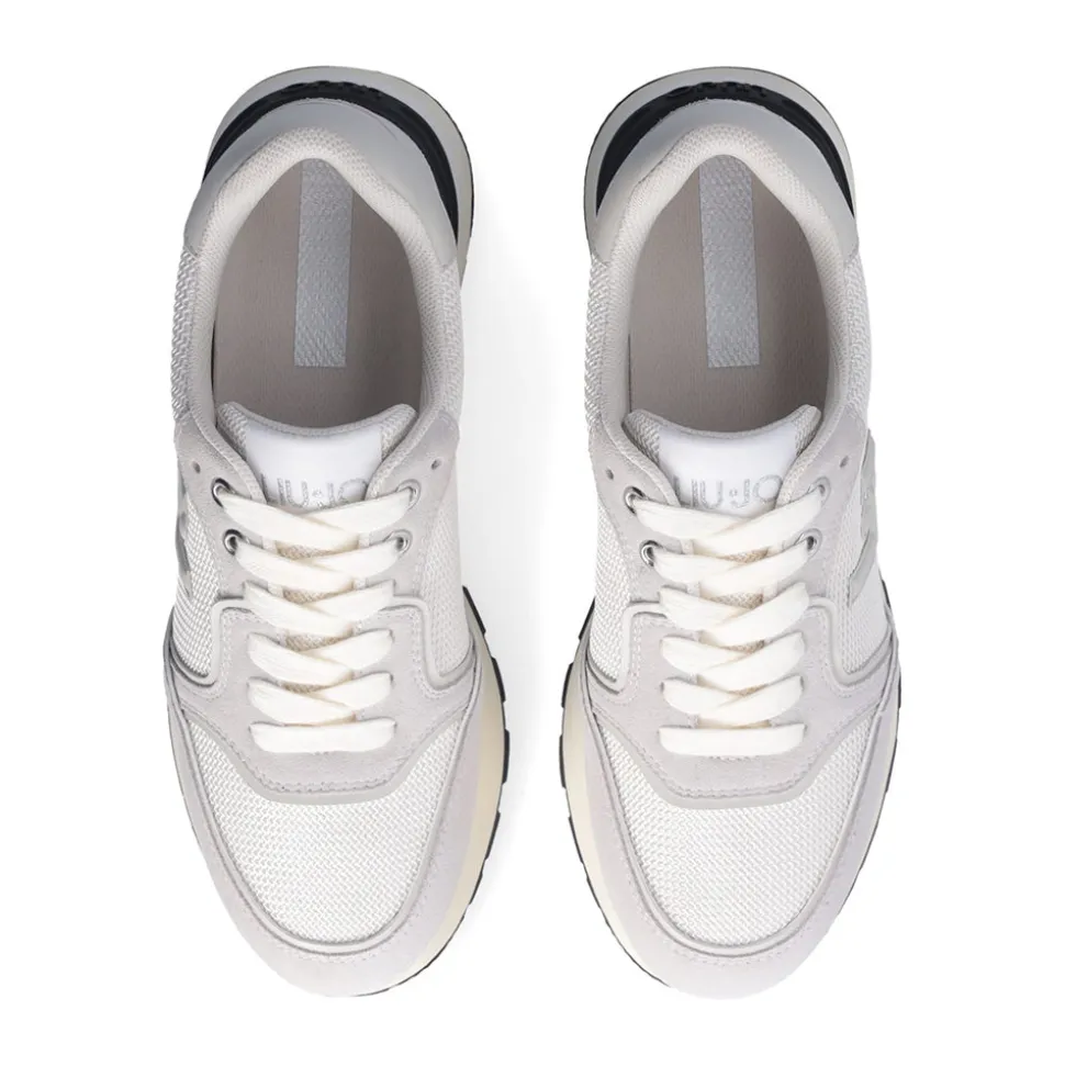 Sneakers Platform LIU JO Amazing 25 in Suede e Brighty Mesh Off White