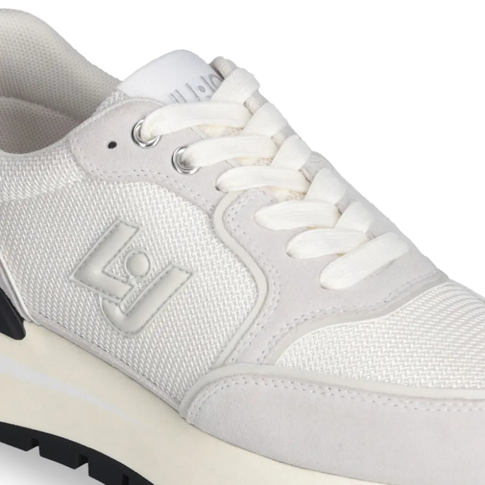 Sneakers Platform LIU JO Amazing 25 in Suede e Brighty Mesh Off White