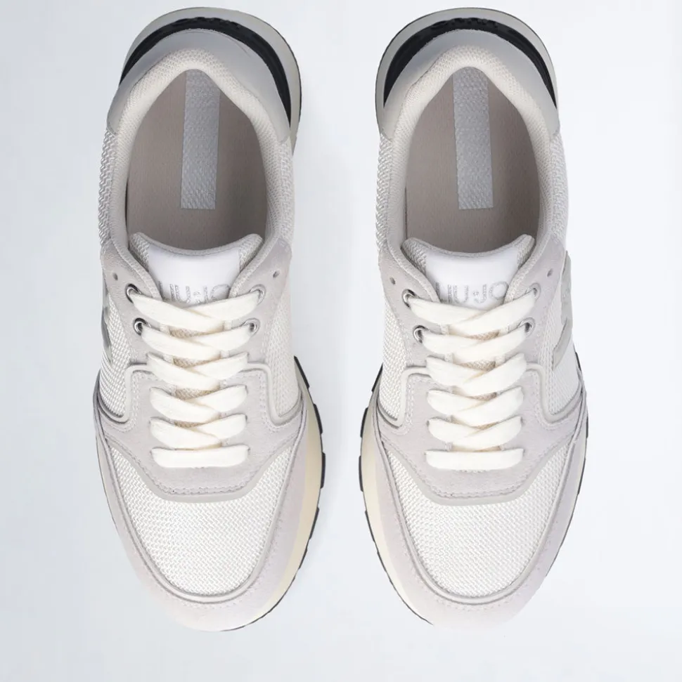 Sneakers Platform LIU JO Amazing 25 in Suede e Brighty Mesh Off White