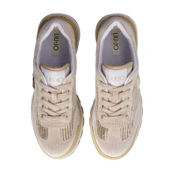 Sneakers Platform LIU JO Amazing 23 in Velluto Taupe con Paillettes