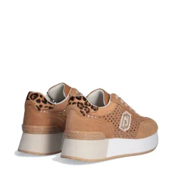 Sneakers Platform LIU JO Dreamy 11 in Pelle Laminata e Traforata Marrone